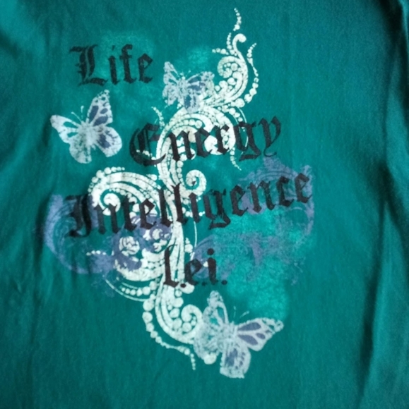 💙VINTAGE Lei turquoise blue Gorgeous baby tee - Picture 5 of 6